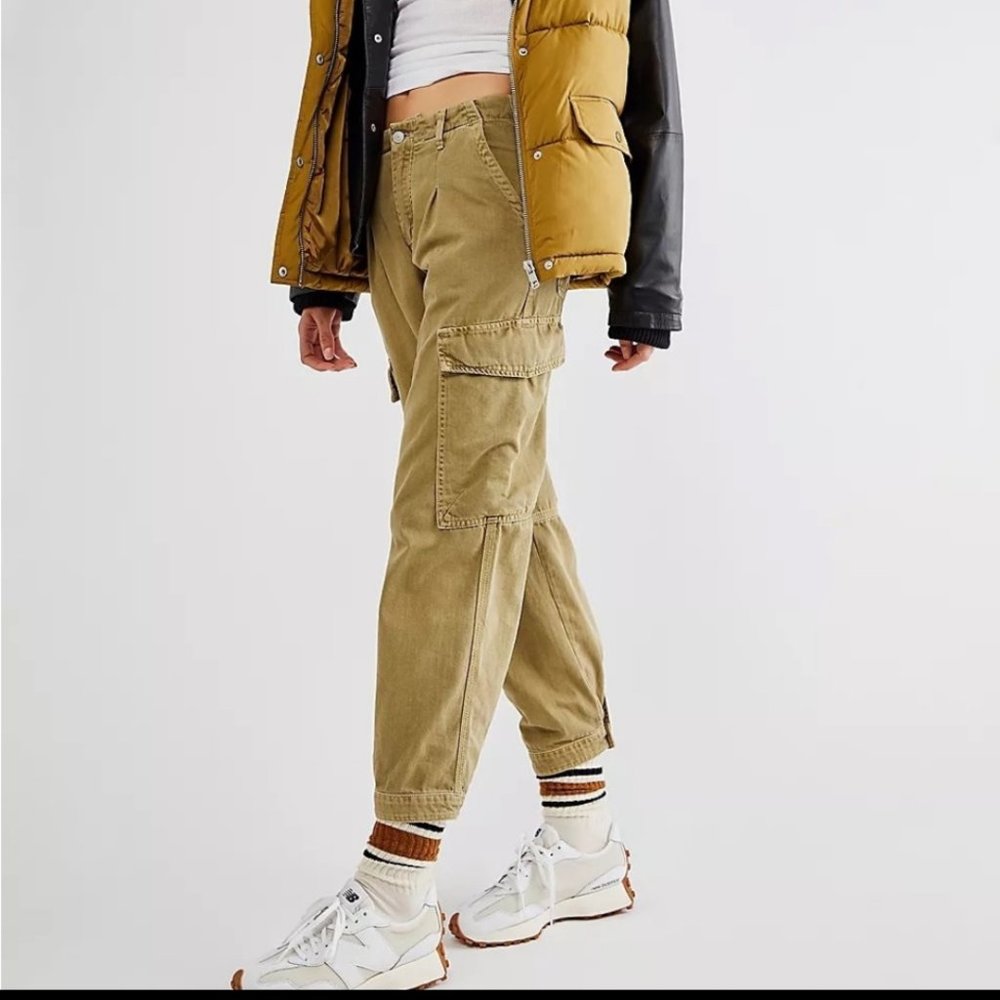 Free People Olive Cargo Jogger Pants